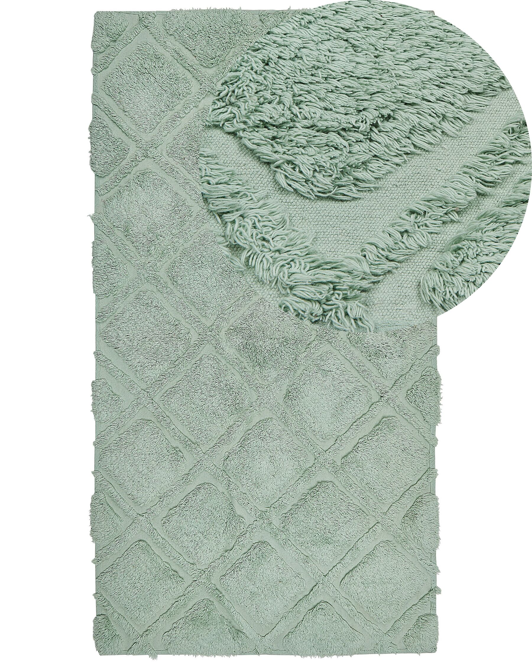 Cotton Area Rug 80 x 150 cm Green HATAY_840421