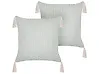 Set of 2 Decorative Cushions HAKONE 42 x 42 cm Mint Green Geometric Pattern