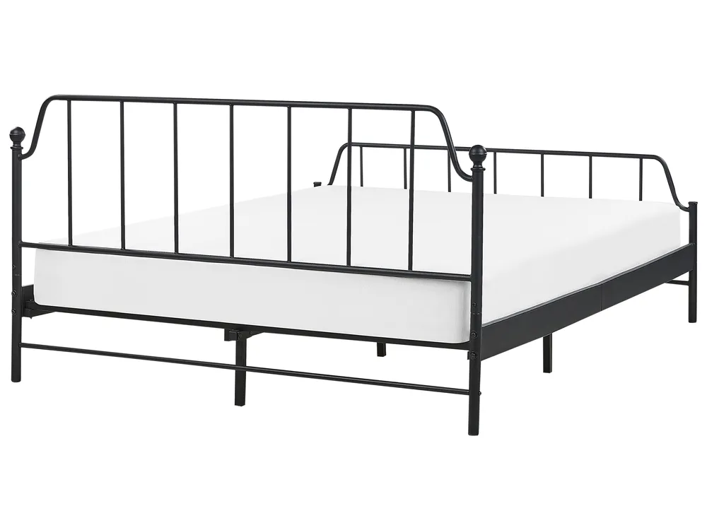 Bed Metal MAURESSAC 160 x 200 cm (EU King Size) Black_897381
