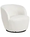 Swivel Armchair KUOLPA Chenille Off-White