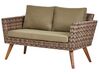 Lounge Set Rattan dunkelbraun 4-Sitzer Auflagen olivgrün VITTORIA_930727