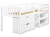 Wooden Kids Mid Sleeper Bed with Storage EU Single Size White SUSVILLE_935451