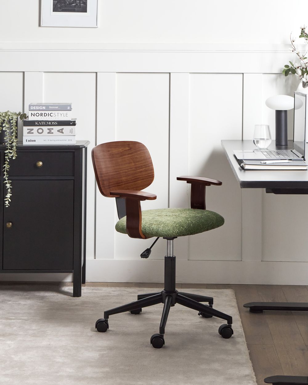 Chaise de bureau GUNNISON Tissu Vert