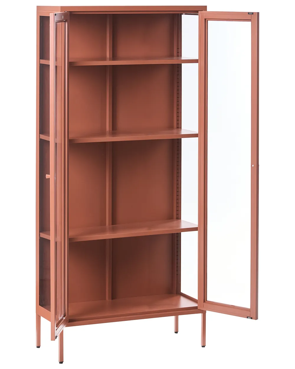 Witryna ze szklaną gablotą HARTY 80 cm Metal Złoty brąz_1067813