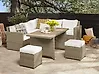 Garden Lounge Set with Table and Ottoman 5 Seater BARDI with Cushions PE Rattan Brown