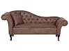 Left-Hand Chaise Longue LATTES Faux Suede Light Brown