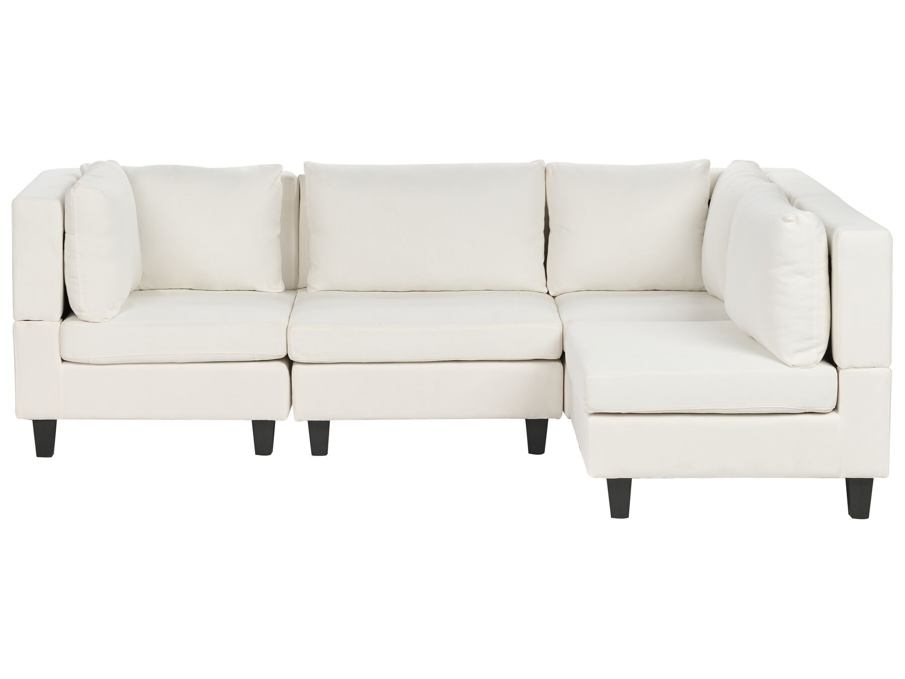 4 Seater Left Hand Modular Fabric Corner Sofa White UNSTAD_925111
