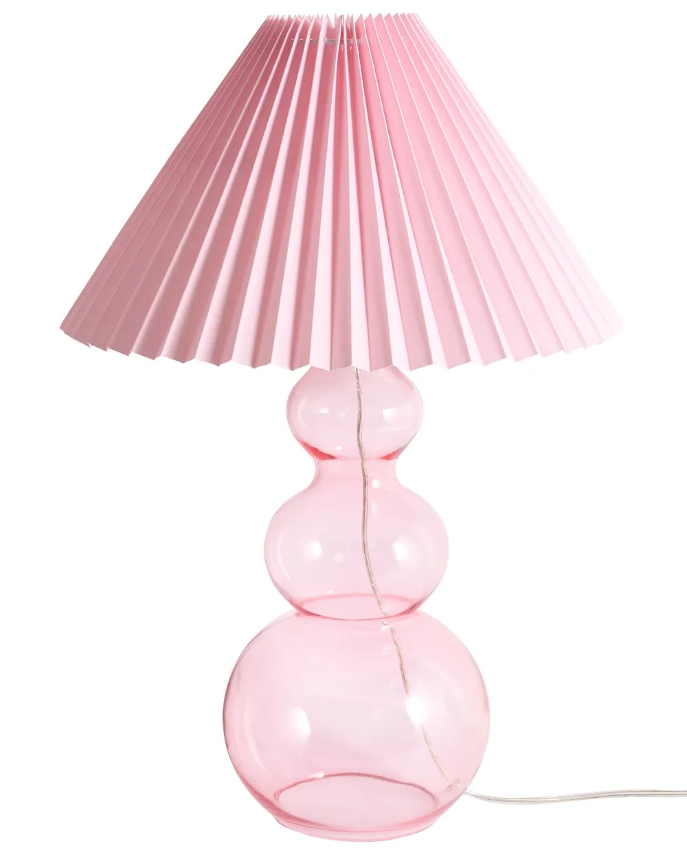 Table Lamp SENGWA Glass Pink - Beliani.es