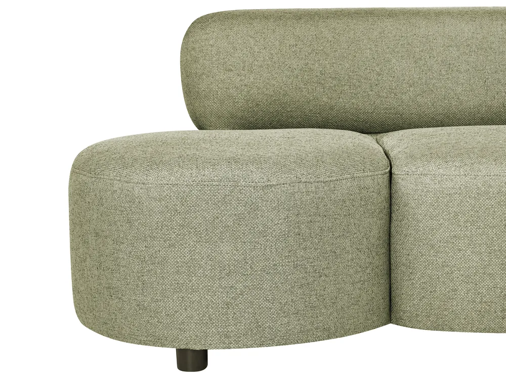 Sofa 3 Seater BLAVAND Fabric Olive Green_1061493