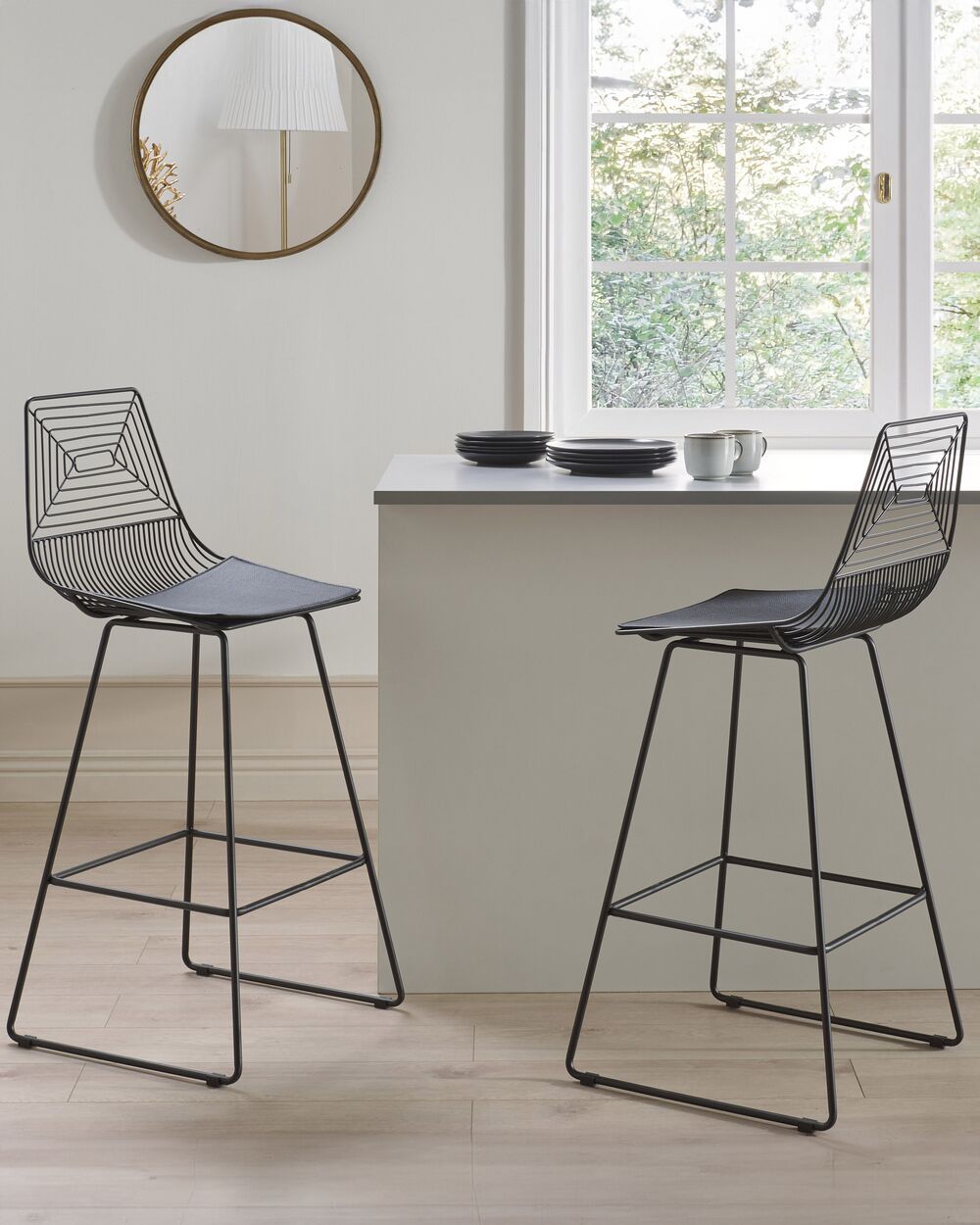 Bar Chair Set of 2 Metal Black BISBEE Beliani