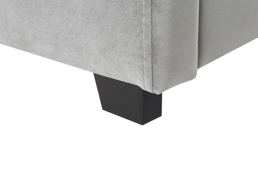 Ottoman Bed VAUCLUSE Velvet Light Grey 180 x 200 cm (EU Super King)_837441