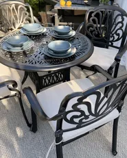 Bistro Table ANCONA 90 cm 90 cm Metal Black_1129682