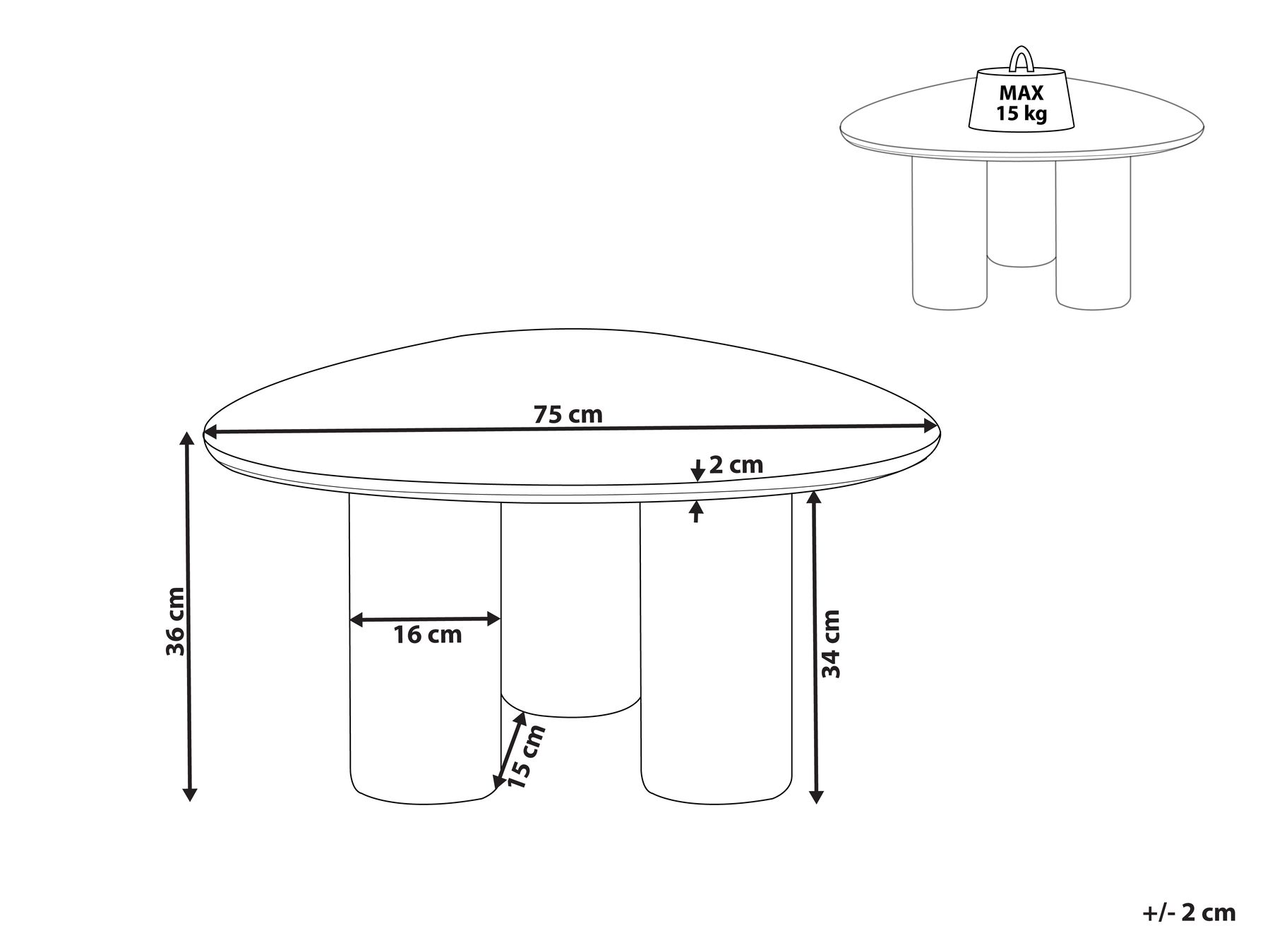 Coffee Table Black DACOMA_941940 Coffee Table Black DACOMA_941940
