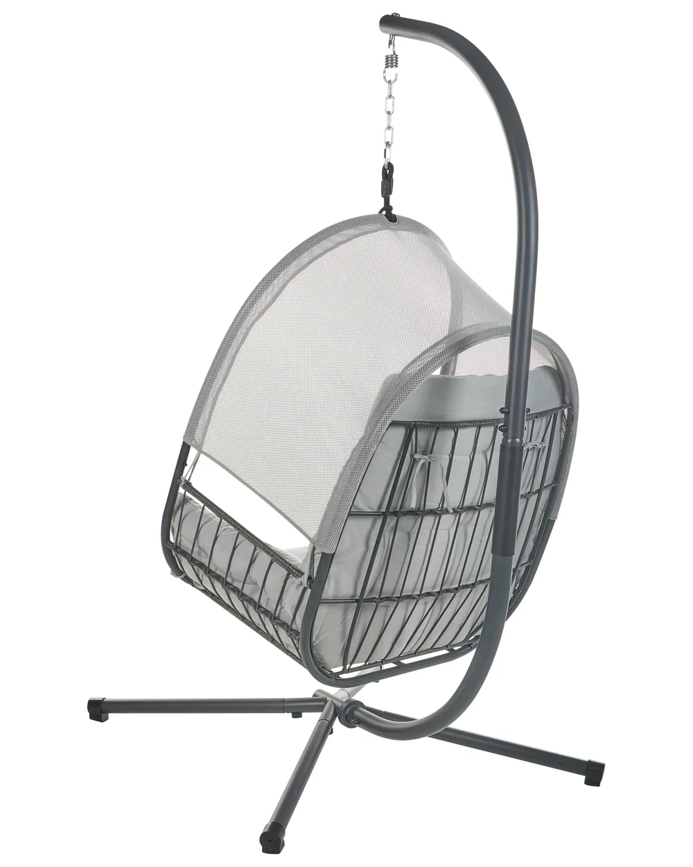 Hanging Chair with Stand ALVIANO Fabric Light Grey_960454