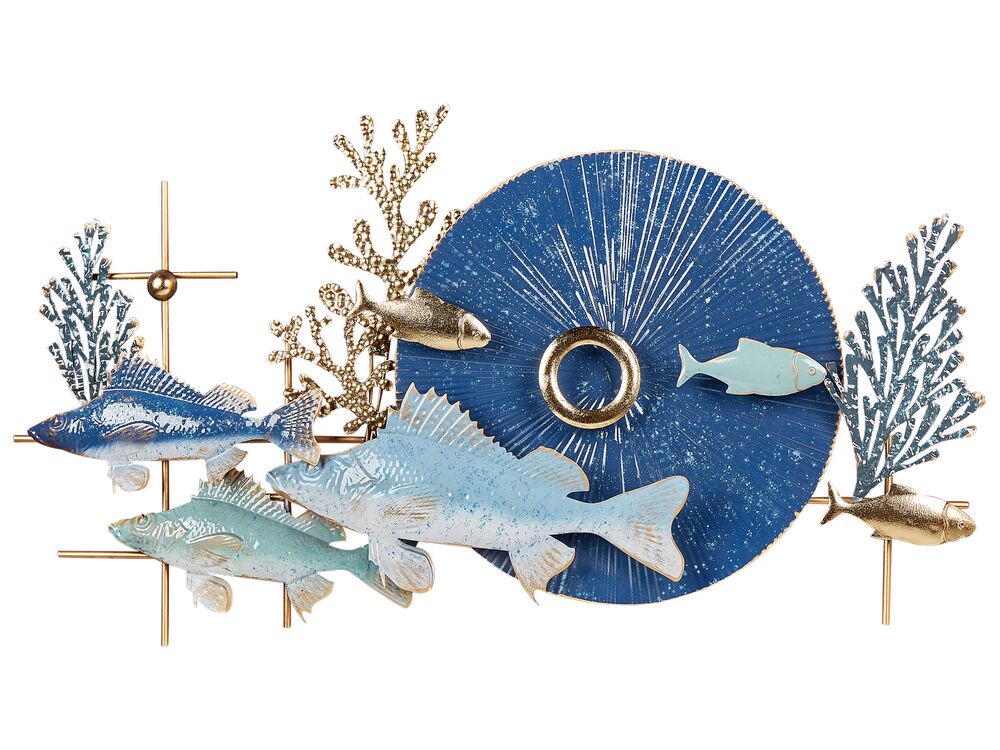 Decoração de parede Peixe BARIUM Metal 48 cm Azul