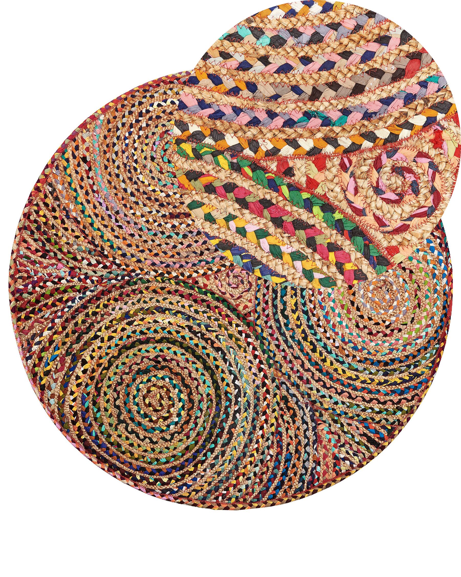 Round Cotton Area Rug ⌀ 140 cm Multicolour YENICE_757760