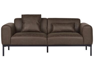 2-Sitzer Sofa Kunstleder dunkelbraun MALMOS