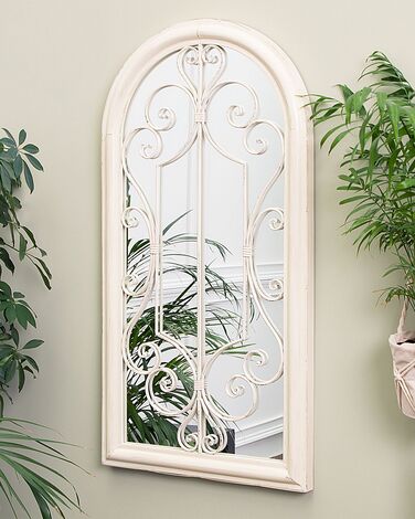 Metal Window Wall Mirror 49 x 97 cm Off-White CAMPEL