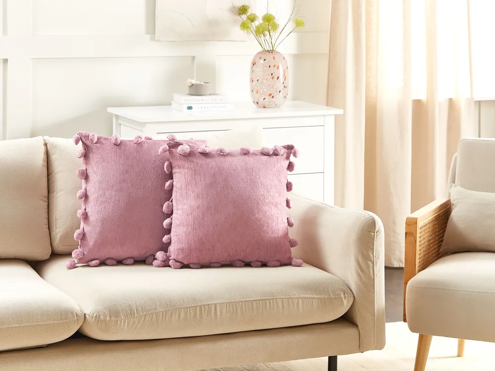 Set Di 4 Federe Per Cuscino Decorative Con Tulipani – 50x50 Cm, Motivo Primaverile Rosa, Home Sweet Home, Per Divano - 3