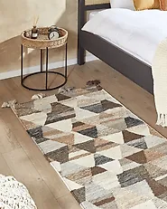Dywan ARGAVAND Beżowy 80 x 150 cm Kilim Wełna_1182793