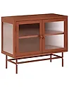 Glass Display Sideboard DEVON 77 cm Metal Golden Brown