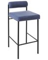 Lot de 2 tabourets de bar en tissu bouclé bleu AMAYA_928356