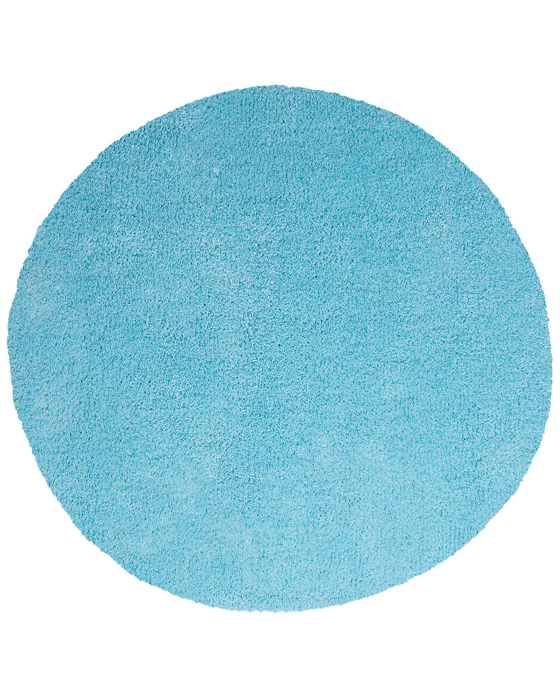 Shaggy Round Area Rug ⌀ 140 cm Blue DEMRE_738132