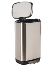 Kosz na śmieci z pedałem 30 L ECOCOLLECT Metal Srebrny_992708