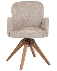 Set of 2 Dining Chairs Swivel JEAN Fabric Taupe_1125838