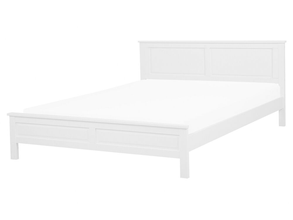 Bett mit Lattenrost Kiefernholz OLIVET 160 x 200 cm Weiß