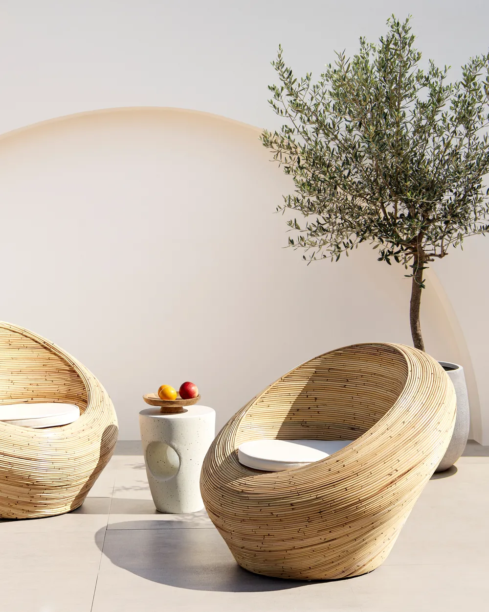 Zestaw 2 foteli ogrodowych MAIORI Rattan Naturalny