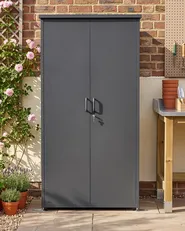 Szafa ogrodowa DORGALI 92 cm 188 cm Metal Grafitowy_1131567