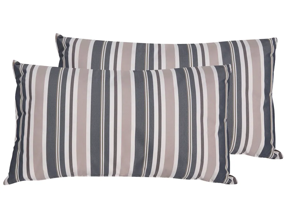 Meubletmoi Set Di 2 Cuscini Quadrati In Doppia Garza Di Cotone 40x40 Cm Con Pompon - Colore Cammello, Sfoderabili