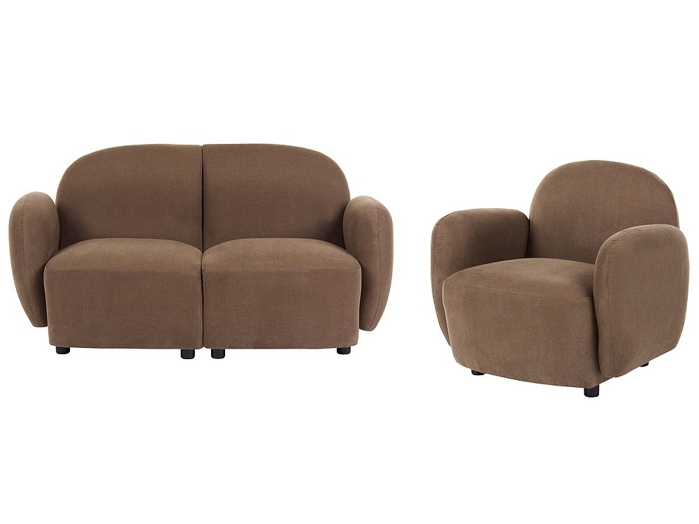 Set da salotto 3 posti JULE Tessuto Marrone
