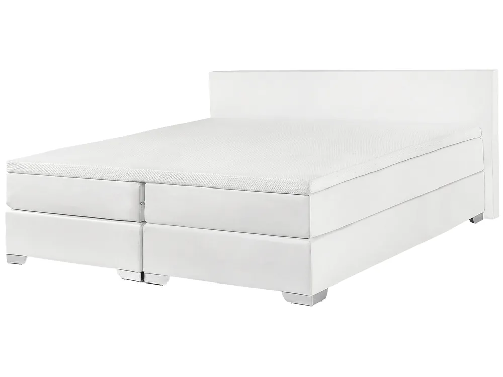 Divan Bed Faux Leather PRESIDENT 180 x 200 cm (EU Super King) White