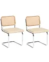 Set of 2 Dining Chairs ETHETE Faux Leather Light Beige