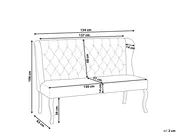 Dining Bench 2 Seater TORSBY Fabric Dark Red_1055417