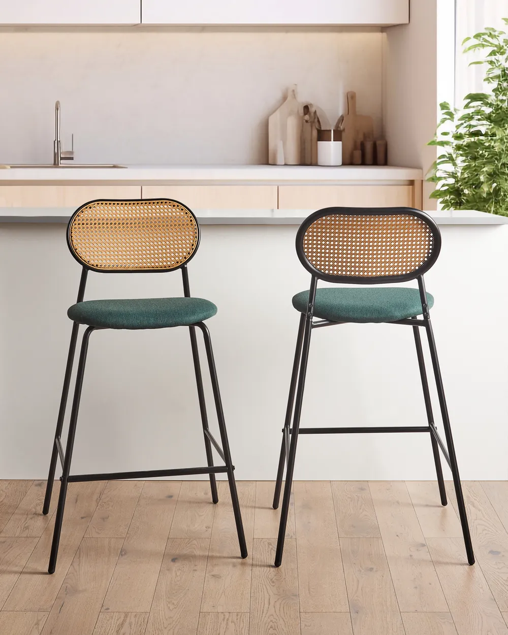 Set of 2 Bar Chairs ADAVER Black