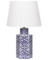 Lampada da tavolo porcellana bianca e blu 53 cm MARCELIN_882985