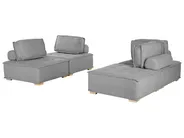 Set da salotto modulare 4 posti TIBRO Tessuto Grigio_825903