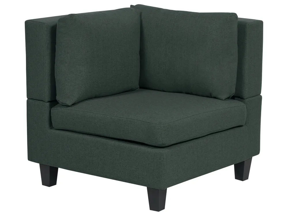 Modular Corner Sofa 5 Seater UNSTAD with Ottoman Fabric Dark Green Right Hand_925518