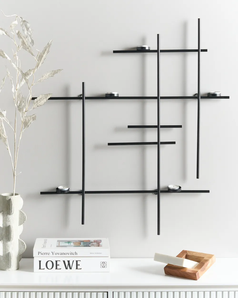 Świecznik wiszący PORTO 74 cm Czarny_968618