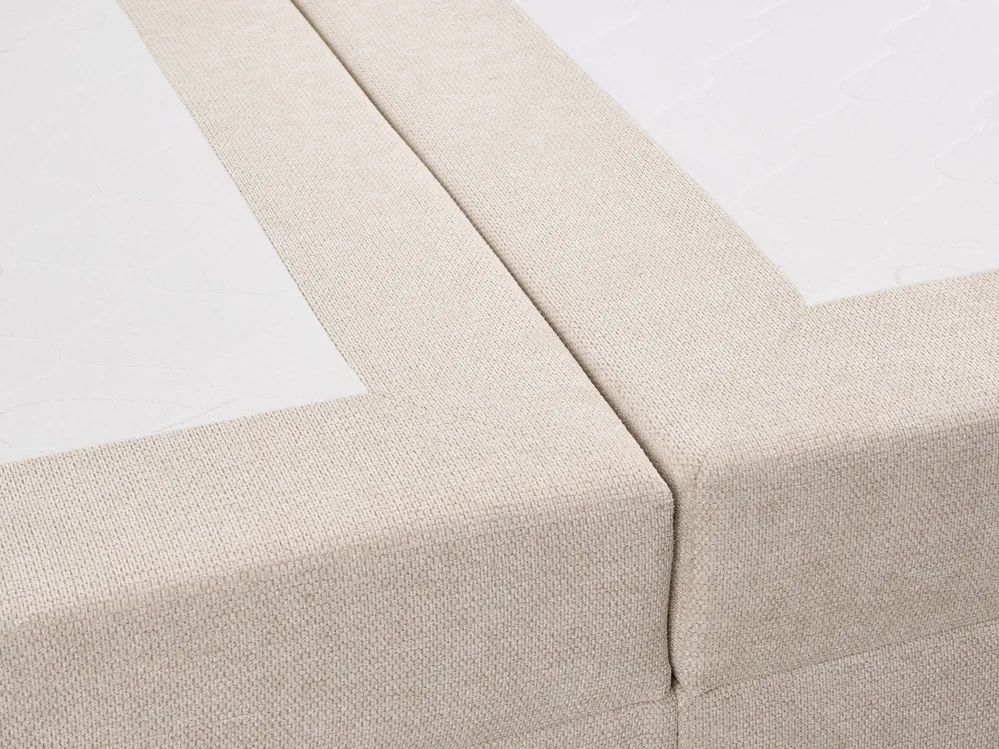 Divan Bed with Storage REGENT Fabric Light Beige 160 x 200 cm (EU King Size)_1065408