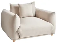 Living Room Set 5 Seater LUVOS Fabric Light Beige_972202
