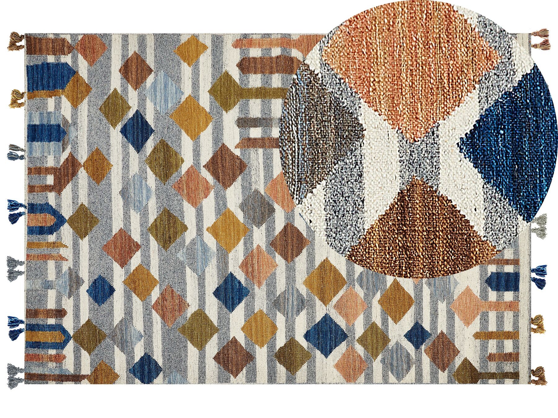 Vlnený kelímový koberec 160 x 230 cm viacfarebný KASAKH_858229