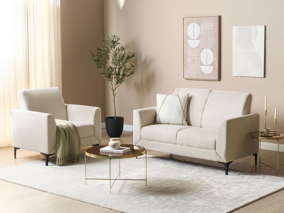 Canapé 2 places FENES Tissu Beige