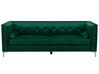 Soffa 3-sits sammet smaragdgrön AVALDSENES_751768
