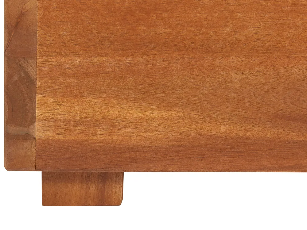 Sun Lounger with Cushion FANANO Reclining Acacia Wood Brown_863049