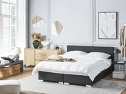 Divan Bed Faux Leather PRESIDENT 160 x 200 cm (EU King Size) Black_707909