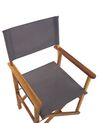 Set of 2 Acacia Folding Chairs Light Wood with Grey CINE_810263